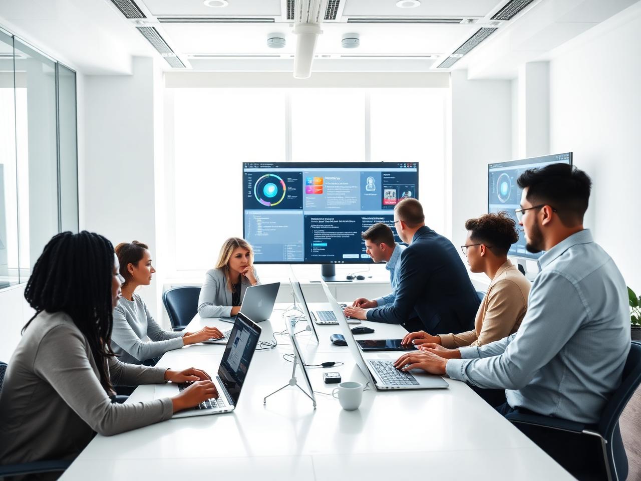 Secure Traces team collaborating on enterprise security solutions